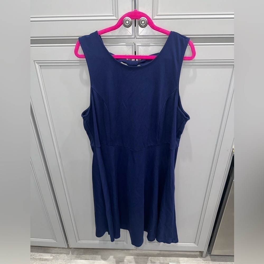 Eloquii plus size navy blue knotted back sleeveless dress size 22